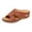 Brown, variant on Women's Orthotic Wedge Slippers Arch Support Breathable Walking Sandals Cross Straps Summer Comfortable Cushion Slip on Slides Brown Size 9.5