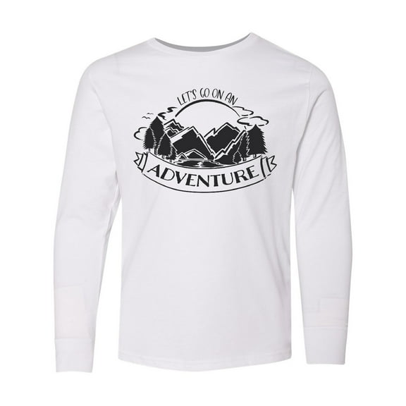 Inktastic Let's go on an Adventure Mountains Long Sleeve Youth T-Shirt