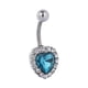 thumbnail image 5 of Joyería piercing del cuerpo del anillo del ombligo del vientre de los diamantes de imitación del corazón del acero inoxidable de la moda (azul), 5 of 5