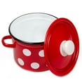 thumbnail image 2 of Stockpot Enameled Steel Pot Red White Polka-dot Enamelware Pot with Lid Kitchen Pot Cooking Pot (4.5 L), 2 of 7