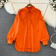 thumbnail image 3 of GJSYRH Women's Button Down Long Sleeve Blouse Slim Fit Collared Shirt Casual Work Tunic Top, 3 of 3