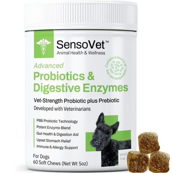 SensoVet Probiotics & Digestive Enzymes Soft Chews for Dogs - Advanced Formula