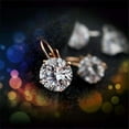 thumbnail image 4 of 14K Gold Plated Bold 7 CTW Solitaire CZ Leverback Earrings in Yellow, Rose or White Gold for Woman, 4 of 7