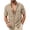 Khaki, variant on Mens Linen Button Down Shirt Short Sleeve Dual Chest Pocket Relaxed Fit Collared Open Front Casual Beach Overshirt