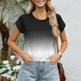 thumbnail image 3 of NAMTYQX V Neck T Shirts for Women Stretchy Crewneck Cute Women Tops Relaxed Fit Trendy Tops for Women 2025 Black Size 2XL, 3 of 5