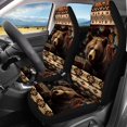 thumbnail image 3 of Qpednta Aztec Bear Car Seat Covers 4 Pcs, Front Seat Protector Carseat Rear Split Bench Cover Universal , Automobile Interior Decorate Accessories Fit for Car SUV Trucks, 3 of 7