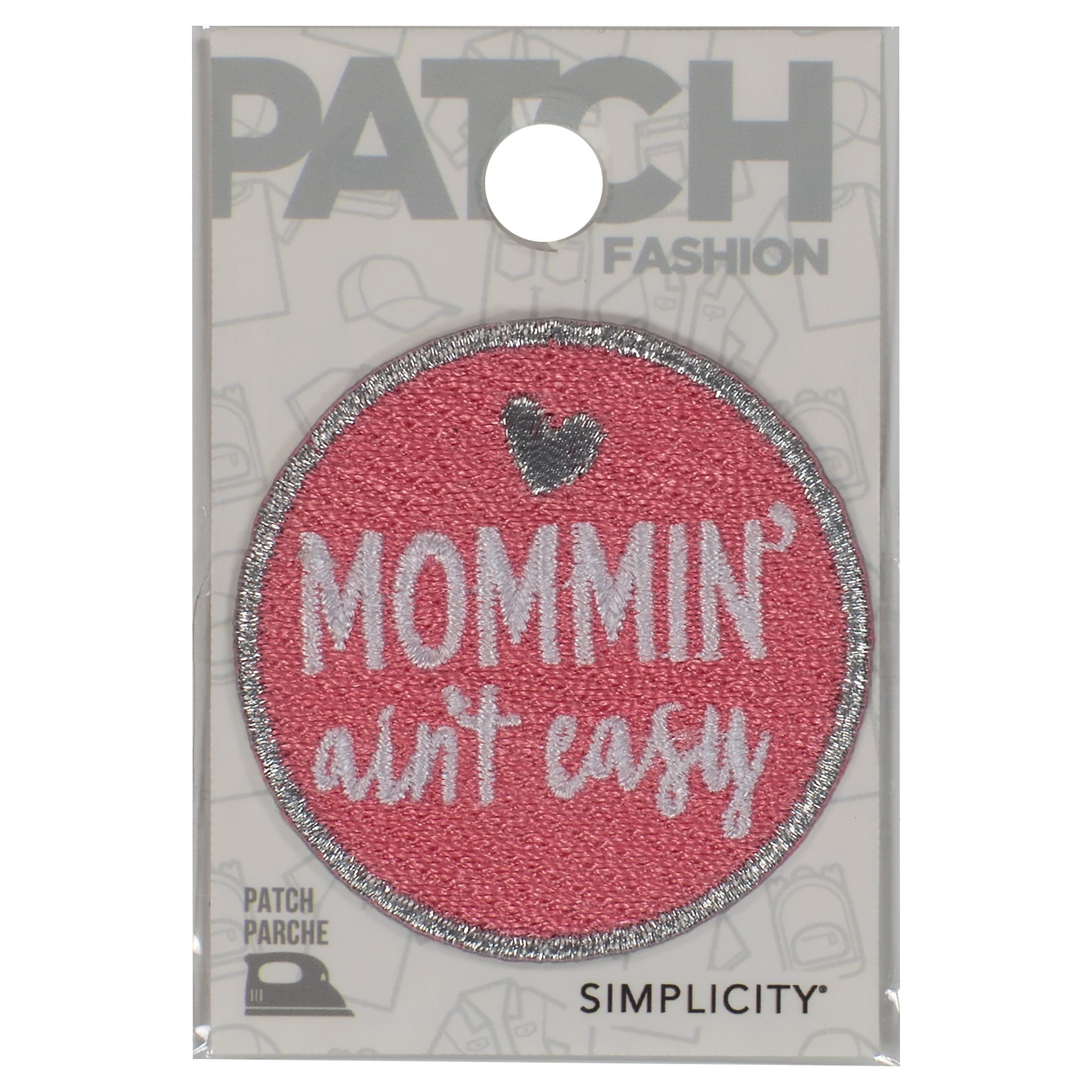 Simplicity Pink Polyester Mommin' not Easy Fashion Iron-on Applique, Pink