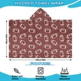 thumbnail image 2 of Maroon Footballs Pattern Hooded Bath Towel，60"x35" for Ages 3 To 12 Kids, Quick Dry Lightweight Soft Microfiber Hood Beach Towel Cover Up for Kids, 2 of 7
