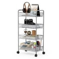 thumbnail image 2 of Spaco Black/Gray 4 Tier Storage Rack Trolley Cart-Gray, Storage Cart for Kitchen,Bathroom,Living Room,Office, 2 of 9