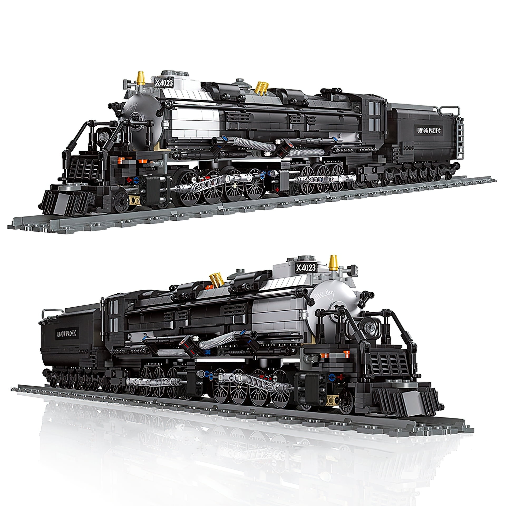 MACTANO Train Building Set Big Boy Steam Train Locomotive Building Kit for Adult Black 1608PCS