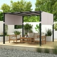 thumbnail image 3 of YYAo 10 x 10 ft Flat Top Pergola with Retractable Canopy for Garden Pool Porch and Backyard-Gray, 3 of 10