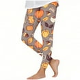 thumbnail image 2 of Girls' Halloween Leggings Pumpkin Printed Pants High Waist Stretchy Leggings for Girls 3-7Y, 2 of 6