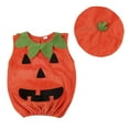 thumbnail image 1 of De Adorable disfraz de calabaza para Halloween para niños pequeños, traje de felpa suave con sombrero, perfecto para pedir dulces, 1 of 5