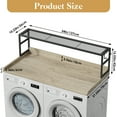 thumbnail image 6 of Washer Dryer Countertop with Shelves, Laundry Countertop with 2-Tier Shelf Over Wooden Washer and Dryer Laundry Room Organization and Storage 54" W x 27.5" D (Oak/Black-2-Tier), 6 of 7