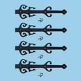 thumbnail image 2 of Renovators Supply Garage Door Decorative Hardware Poseidon Trident Design 12" Black Wrought Iron Rust Resistant Dummy Strap Hinge w/Screws, Pack of 4, 2 of 7