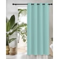 thumbnail image 3 of Solid Color Thermal Insulated Blackout Curtains for Bedroom 45 Length Light Cyan Room Darkening Curtain 1 Panel Grommet Window Curtain Drape for Living Room Nursery Room, 3 of 7