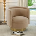 thumbnail image 2 of Peony Natrual Fabric Upholstered Sofa Accent Chair with Brushed Gold Legs, 2 of 2