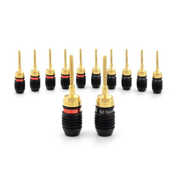 Deadbolt Flex Pin Banana Plugs for Spring Loaded Speaker Terminals