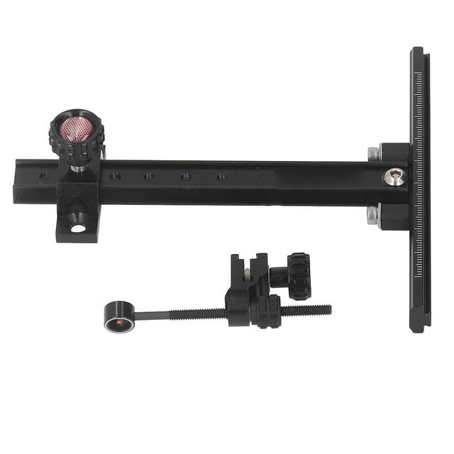 Mira para arco recurvo de tiro con arco, mira de tiro con arco ajustable en forma de T, de metal, accesorios de competición de tiro con arco, color negro