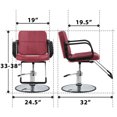 thumbnail image 3 of CL.HPAHKL Barber Chair Hair Salon Chair, Heavy Duty Hydraulic Pump Shampoo Chair Adjustable Hair Styling Chair for for Barbershop Home, Burgundy, 3 of 7