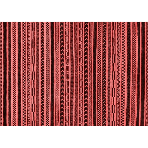 Ahgly Company Indoor Rectangle Oriental Red Modern Area Rugs, 2' x 4'