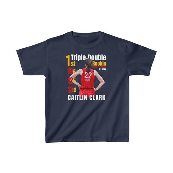 Indiana Caitlin Clark #22 1st ROY Cartoon Women Basketball Kids Cotton Tee