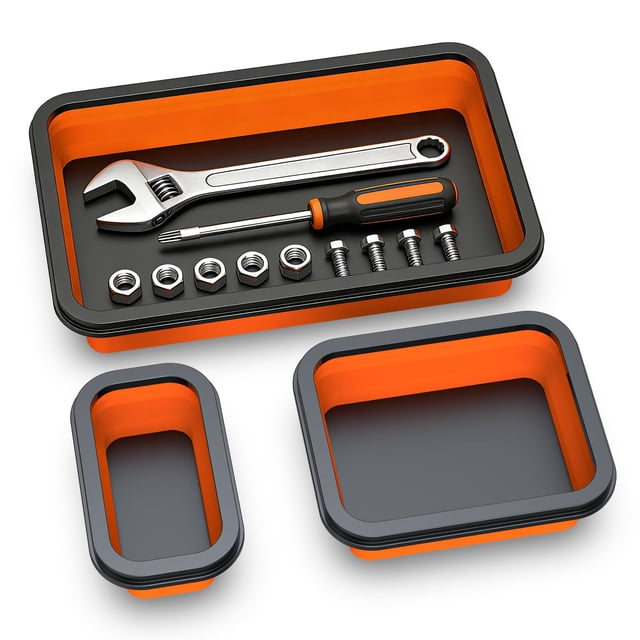 Organizador magnético de piezas Buhobha, plegable, set de 3 bandejas