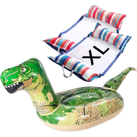 2-Pack Soft Fabric Multi-Purpose Inflatable Hammock and Giant 118 