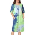 thumbnail image 1 of Chubasquero Robe Ekouaer para mujer, manga corta, con cremallera, color azul, 1 of 6