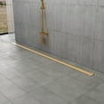 thumbnail image 2 of Kingston Brass BSF7227 Watercourse 72-Inch Stainless Steel Linear Shower Drain with Reversible Tile Insert and Flat Grate in Brushed Brass, 2 of 8