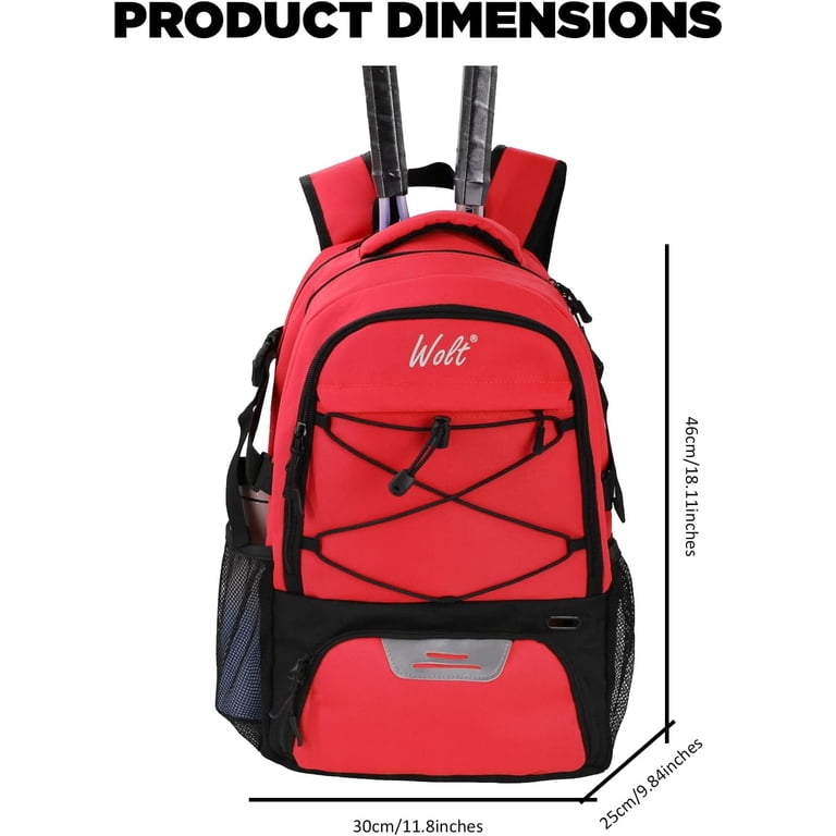 WOLT, Tennis Backpack Bag, Holds 2 Rackets, Ventilated Shoe  display picture 2