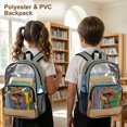 thumbnail image 4 of SEANATIVE Clear PVC Backpack for Kids Transparent School Bag Cute Printed Bookbag Clear Bag with Front Pocket Students Rucksack for Middle High School, Dachshund Dog Cowboy Hat Pattern, 4 of 7
