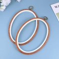 thumbnail image 2 of 3pcs 18x25CM Imitated Wooden Embroidery Circle Frame Elliptical Cross Stitch DIY Craft Circle Sewing Manual Tool, 2 of 4