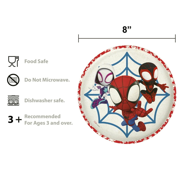 Zak Designs Kids Spiderman Melamine Dinnerware Set 3pcs with
