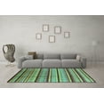 thumbnail image 3 of Ahgly Company Machine Washable Indoor Square Southwestern Turquoise Blue Country Area Rugs, 7' Square, 3 of 4