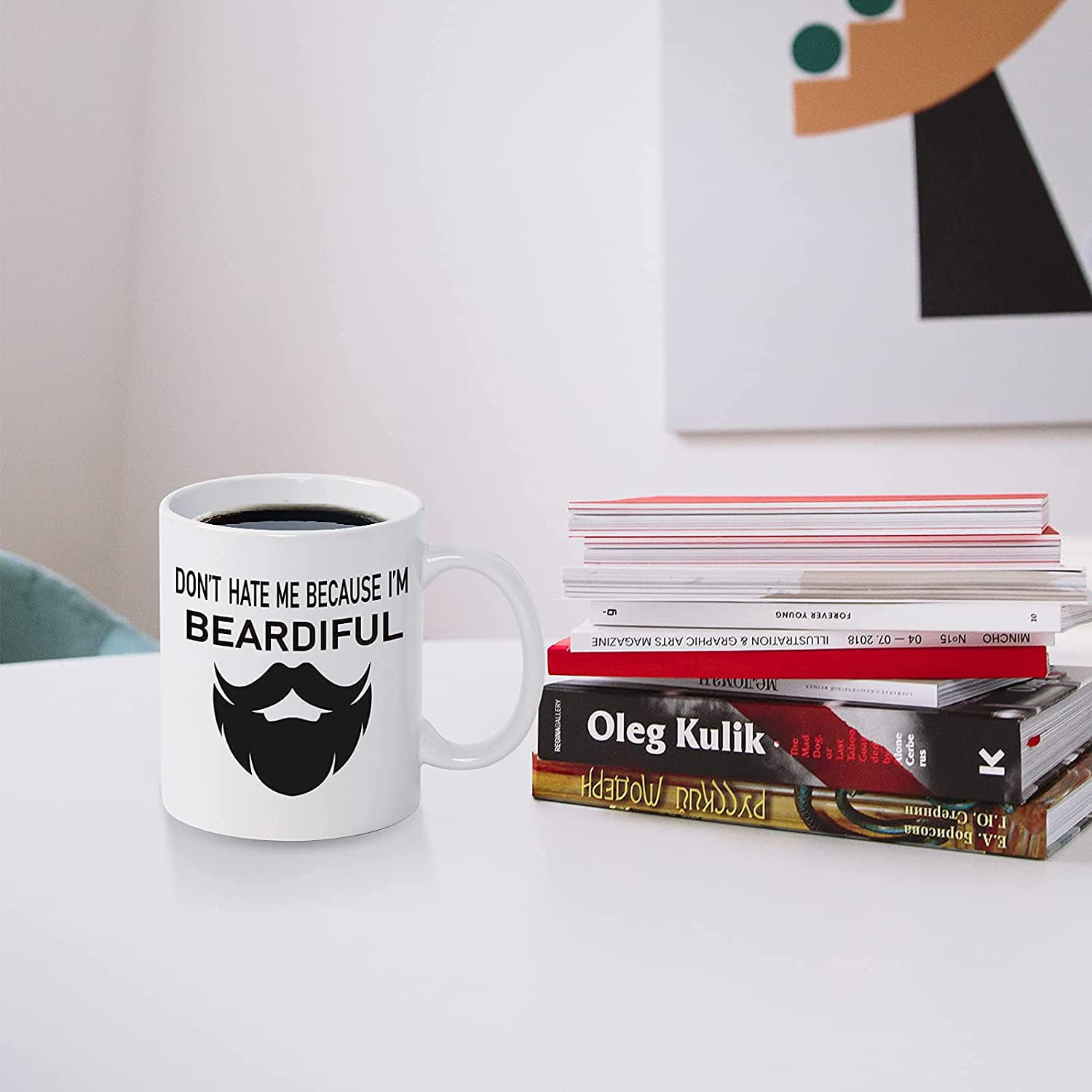 Funny Mugs for Men, Don't Hate Me Because I'm Beardiful Funny Coffee Mugs,  Coffee Cups for Men, Funny Beard Mugs, Manly Gifts for Men, Beard Gifts for