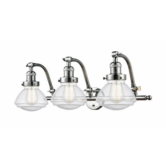 Innovations 515-3W-PC-G324 Olean 3 Light Bath Vanity Light part of the Franklin Restoration Collection, Polished Chrome