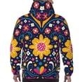 thumbnail image 7 of Kdxio Cinco De Mayo Floral Print Mens Casual Hooded Collar Drawstring Hoodies Pullover Sweatshirts Casual Long Sleeve Shirts-3X-Large, 7 of 7