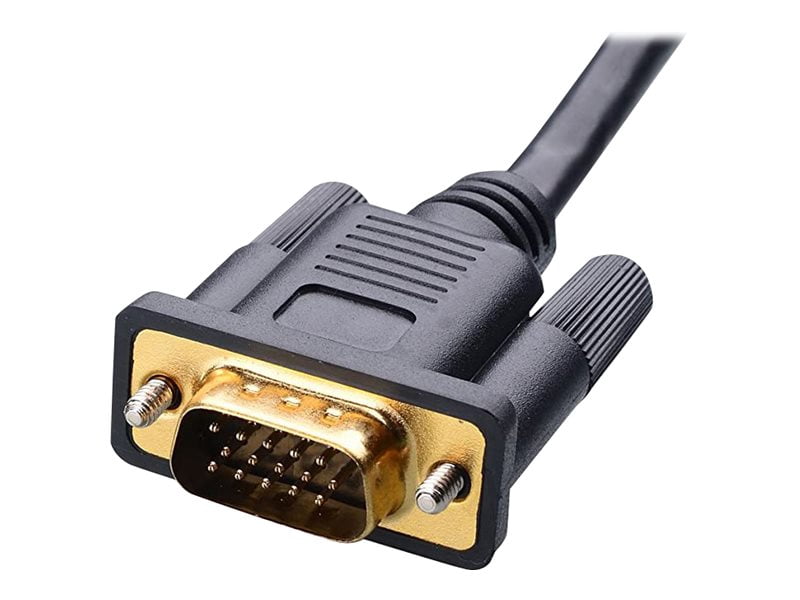 4XEM 3FT HDMI to VGA Adapter Cable With 3.5mm Audio Cable, Black
