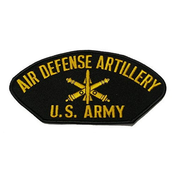 U S ARMY AIR DEFENSE ARTILLERY Patch - Gold on Black Background - Veteran Owned Business.