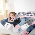 thumbnail image 2 of Feelyou Watercolor Cat Full Size Comforter Sets, Kitten Bedding Sets, 3 Pieces, 2 of 6