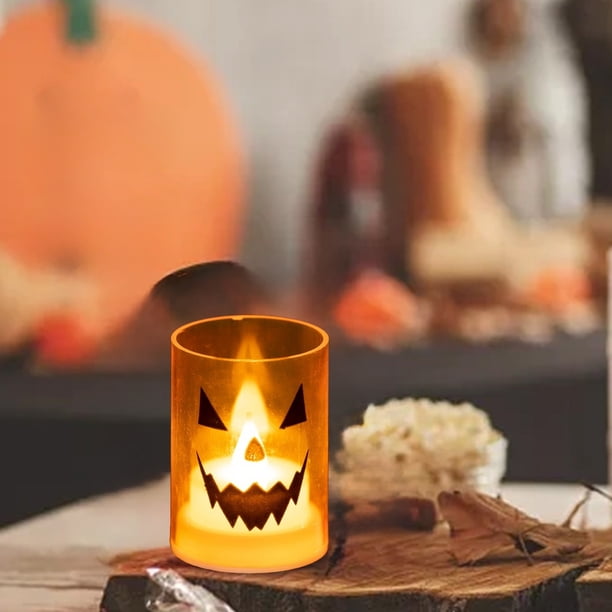 Noticias de Halloween Decoración Accesorio Vela Lámpara Exhibición Pieza Festival Fantasma Vela Lámpara Arreglo Escena Fiesta de Halloween