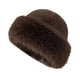 thumbnail image 2 of Gorro de piel sintética para mujer Jinwen para invierno viajes ciclismo acampada Marrón, 2 of 8