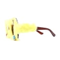 thumbnail image 3 of Super Funky Masquerade Fur Jewel Brooch Octagon Plastic Sunglasses Yellow - Brown, 3 of 4