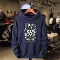 thumbnail image 6 of Chess Skull  Men‘s Fashion Casual Long Sleeved Hooded Loose Plus Size Pullover Hooded Street Sweatshirt, 6 of 7