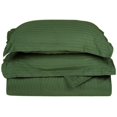 thumbnail image 1 of 400 Thread Count Egyptian Cotton Full/ Queen Duvet Cover Set Stripe  Hunter Green, 1 of 1