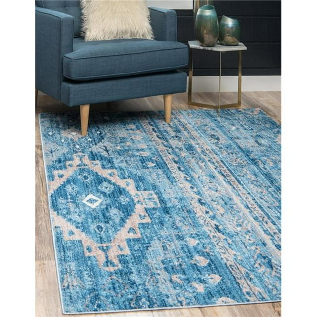 Unique Loom 3143052 8 x 10 ft. Malasana Basilica Rectangular Rug, Blue
