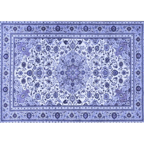 Ahgly Company Machine Washable Indoor Rectangle Persian Blue Traditional Area Rugs, 7' x 10'