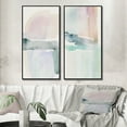 thumbnail image 1 of Designart "Pastel Tranquility in Serene Shades I" Abstract Liquid Ink Framed Wall Art Set Of 2 - Modern Blue Frame Gallery Set For Office Decor, 1 of 6