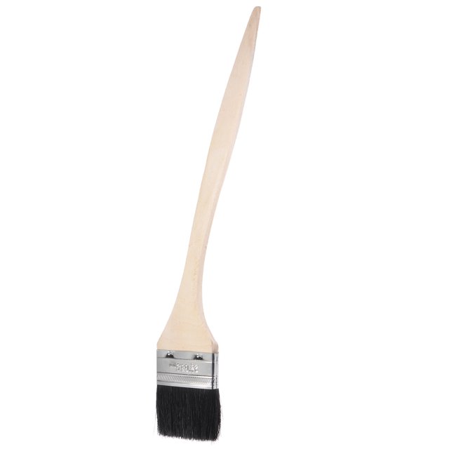 Unique Bargains 17' Length 2.5' Width Bristle with Long Wood Handle Black Bent Radiator Paint Brush